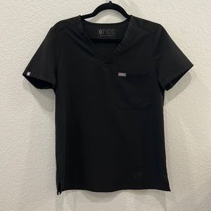 FIGS Catarina Scrub Top in Black Small